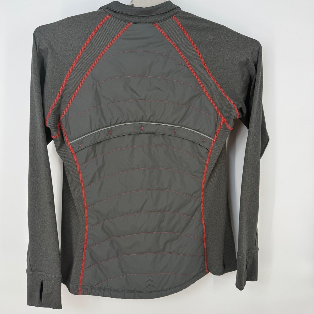 REI Jacket Women Large Gray Quilted Zip Front Activewear Vented Hiking Running - Picture 3 of 6
